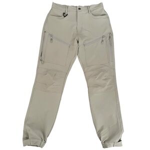 BAERSkin Tactical Cargo Pants Mens Medium Tan Soft Shell Stretch EUC